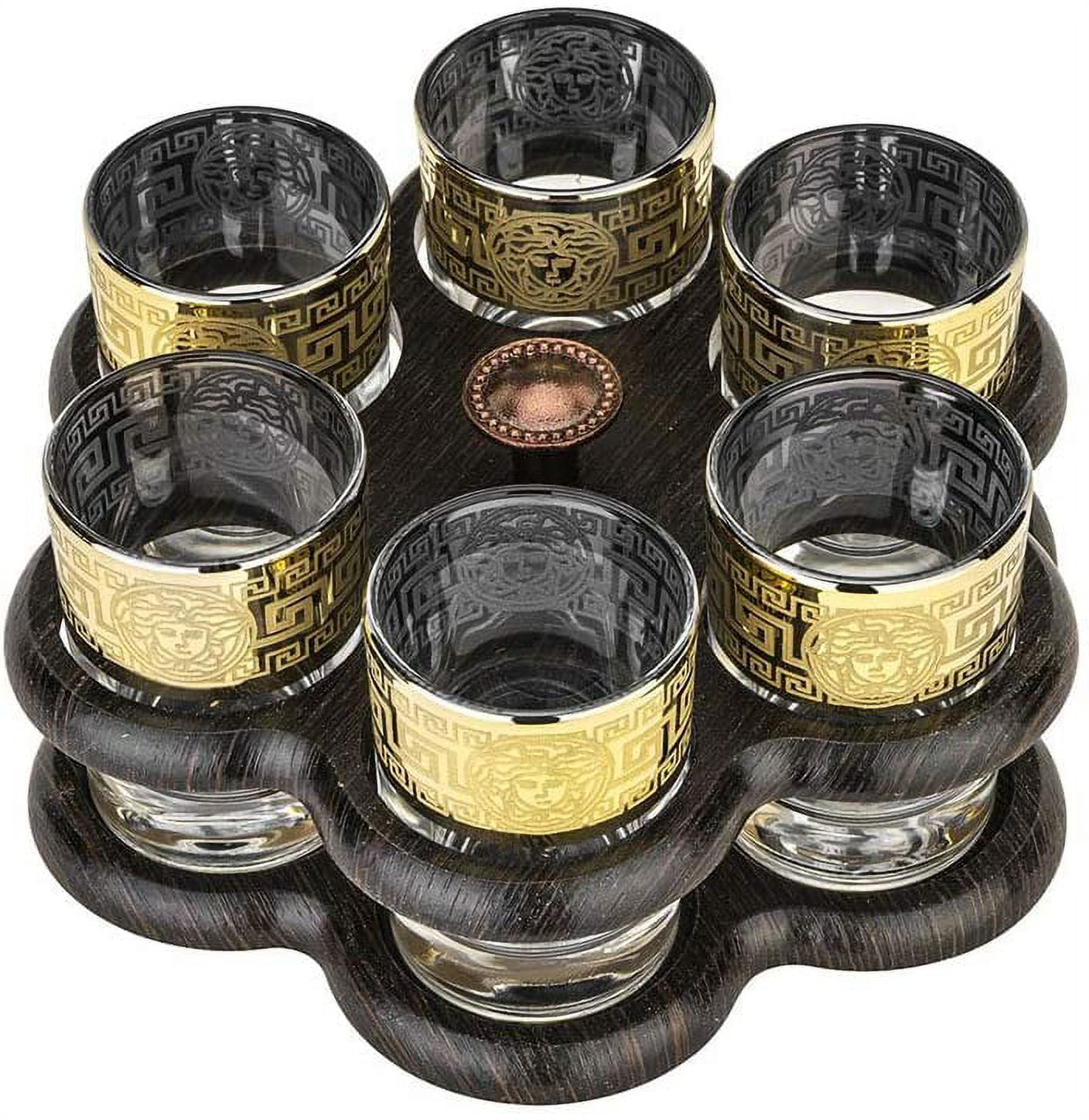 Glasstar Bar Set 6 Shot Glasses with Daisy Stand, Tray Stand and Shots ...