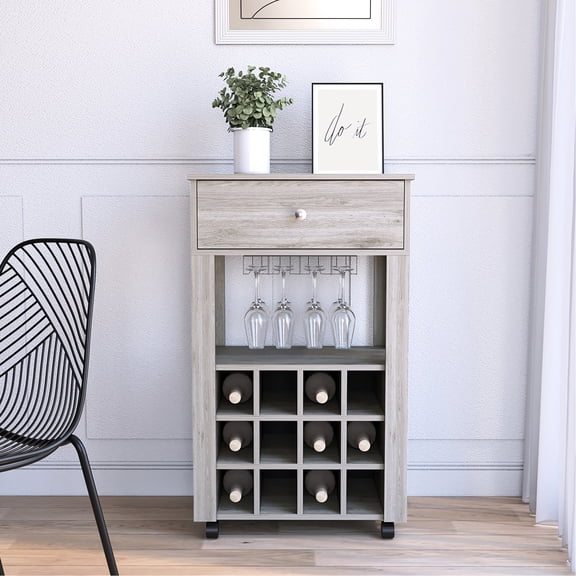Glassware storage on cart | Wine cellar and entertainment settings, add functionality