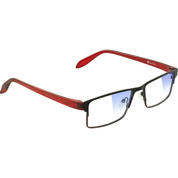Glassy Strike Premium Blue Light Blocking Glasses, Anti Eyestrain and fatigue, Glasses for Computer and Gaming, Crimson Clear Lens