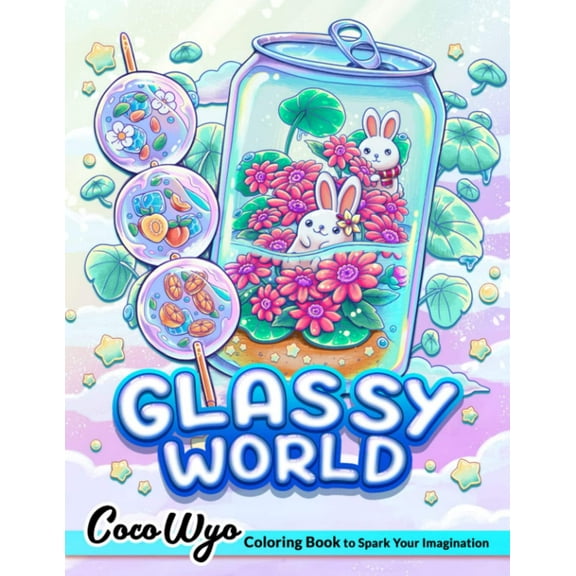 Glassy World Coloring Book: Coloring Books with Adorable Illustrations Such as Cute Glassy Stuff, Items, Adorable Animal, Kawaii Foods and More for Stress Relief Relaxation