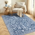 thumbnail image 1 of GLATTICE Entryway Rugs 4x6 ft Washable Area Rug Super Soft Rug Non Slip Rubber Backed Entry Rug for Kitchen Bedroom Office Living Room, Blue, 1 of 7