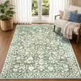 thumbnail image 1 of GLATTICE 5x7 Washable Rugs for Living Room Non-Slip Sage Green Rugs Thin Printed Floor Carpet for Bedroom Dining Room Playroom Indoor Office, 1 of 7