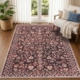 thumbnail image 1 of GLATTICE 5x7 Washable Rugs for Living Room Non-Slip Thin Printed Floor Carpet for Bedroom Dining Room Playroom Indoor Office, Deep Burgundy, 1 of 7
