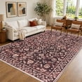 thumbnail image 1 of GLATTICE 8x10 Washable Rugs for Living Room Non-Slip Thin Printed Floor Carpet for Bedroom Dining Room Playroom Indoor Office, Deep Burgundy, 1 of 7