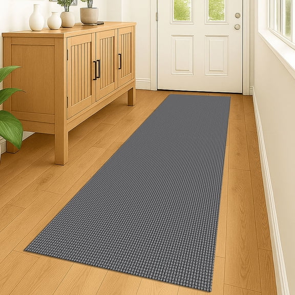 Glattice Runner Rug 2x7 Boho Washable Runner for Kitchen Cotton Rubber Backed Kitchen Runner Braided Indoor Floor Carpet Runners for Entryway/Hallway/Kitchen/Bedroom, Dark Grey/Grey
