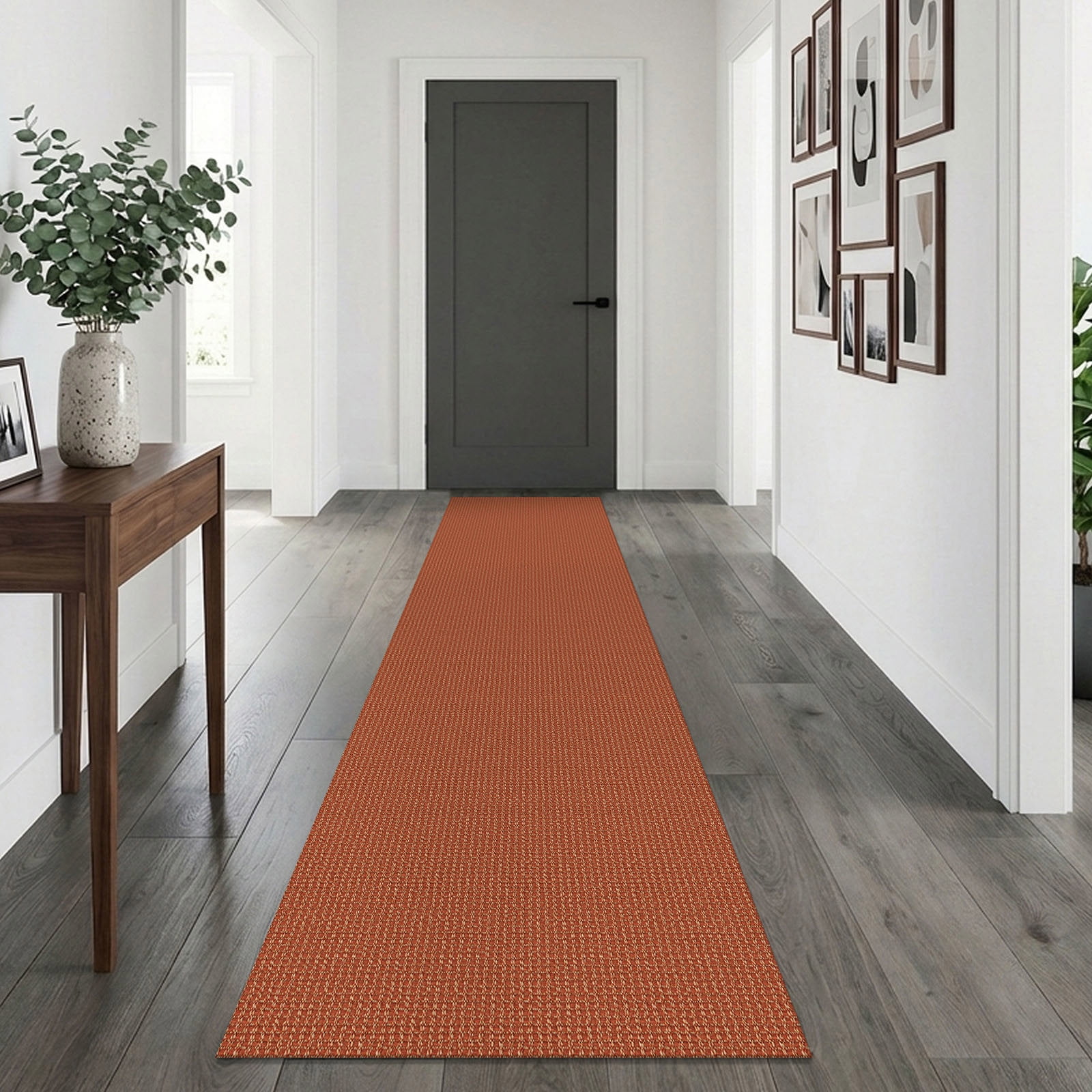 Glattice Hallway Runner 2x10 Washable Runners for Hallways Cotton Rubber Backed Kitchen Runner Braided Indoor Floor Carpet Runners for Entryway/Hallway/Kitchen/Bedroom, Rustic Orange/Tan