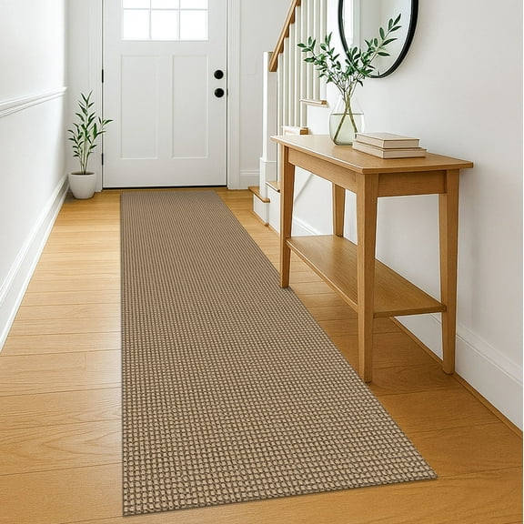 Glattice Carpet Runner 2x8 Ft Washable Runners for Hallways Cotton Rubber Backed Kitchen Runner Braided Indoor Floor Carpet Runners for Entryway/Hallway/Kitchen/Bedroom, Orange/Tan/Brown