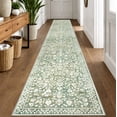 thumbnail image 1 of GLATTICE Runner Rug for Hallway 2x12 Non Slips Rug Runner Super Soft Kitchen Runner Rug Printed Faux Wool Floral Thin Rugs for Entryway Laundry Room Bedroom, Sage Green with Ivory Hues, 1 of 7