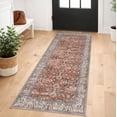 thumbnail image 1 of GLATTICE Washable 2x5 Runner Rug Hallways Non Slip Rug Runners Vintage Floral Printed Super Soft Carpet Runners for Entryway Bedroom Bedside Kitchen Laundry Room, Red Clay, 1 of 8