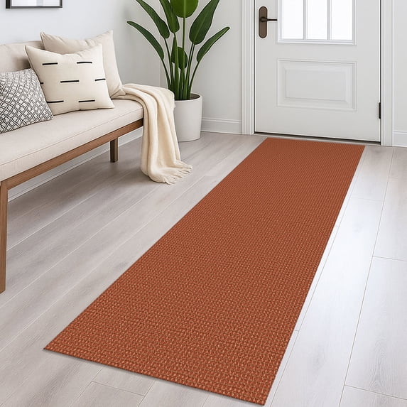 Glattice Non Slips Rug Runner 2x5 Washable Runners for Hallways Cotton Rubber Backed Kitchen Runner Braided Indoor Floor Carpet Runners for Entryway/Hallway/Kitchen/Bedroom, Rustic Orange/Tan