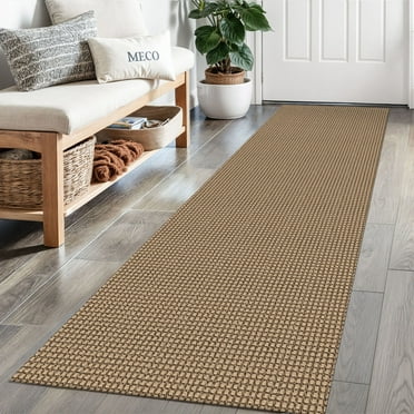 Glattice Runner Rug 2x6 Boho Washable Runner for Hallway Cotton Rubber Backed Kitchen Runner Braided Indoor Floor Carpet Runners for Entryway/Hallway/Kitchen/Bedroom, Orange/Tan/Brown