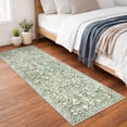 thumbnail image 1 of GLATTICE Runner Rug for Hallway 2x7 Non Slips Rug Runner Super Soft Bedroom Runner Rug Printed Faux Wool Floral Thin Rugs for Entryway Laundry Room Bedroom, Sage Green with Ivory Hues, 1 of 7