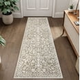 thumbnail image 1 of GLATTICE Runner Rug for Hallway 2x7 Non Slips Rug Runner Super Soft Kitchen Runner Rug Printed Faux Wool Floral Thin Rugs for Entryway Laundry Room Bedroom, Taupe Beige with Ivory Hues, 1 of 6