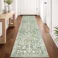 thumbnail image 1 of GLATTICE Runner Rug for Hallway 2x8 Non Slips Rug Runner Super Soft Kitchen Runner Rug Printed Faux Wool Floral Thin Rugs for Entryway Laundry Room Bedroom, Sage Green with Ivory Hues, 1 of 7