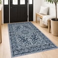 thumbnail image 1 of GLATTICE Washable Rugs 3x5 Navy Blue Area Rugs Vintage Floral Rug for Living Room Non-Slip Kitchen Rugs Soft Printed Distressed Entry Rug Low-Pile Throw Rug Carpet for Entryway Bedroom, 1 of 8