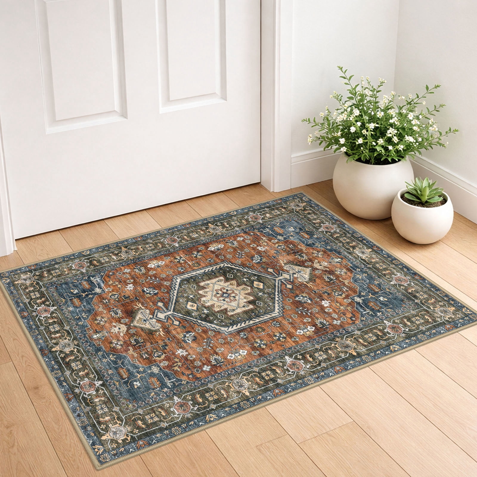 Small Decor Rugs GLATTICE, Small Area Rug, 2x3 Feet, Brick Red Washable - Walmart.com