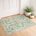 thumbnail image 1 of GLATTICE Throw Rug with Rubber Backing Washable 2x3 Small Area Rugs Non Slip Floral Super Soft Print Kitchen Rugs Indoor Door Mat for Entryway Entrance Office, Sage Green with Ivory Hues, 1 of 7