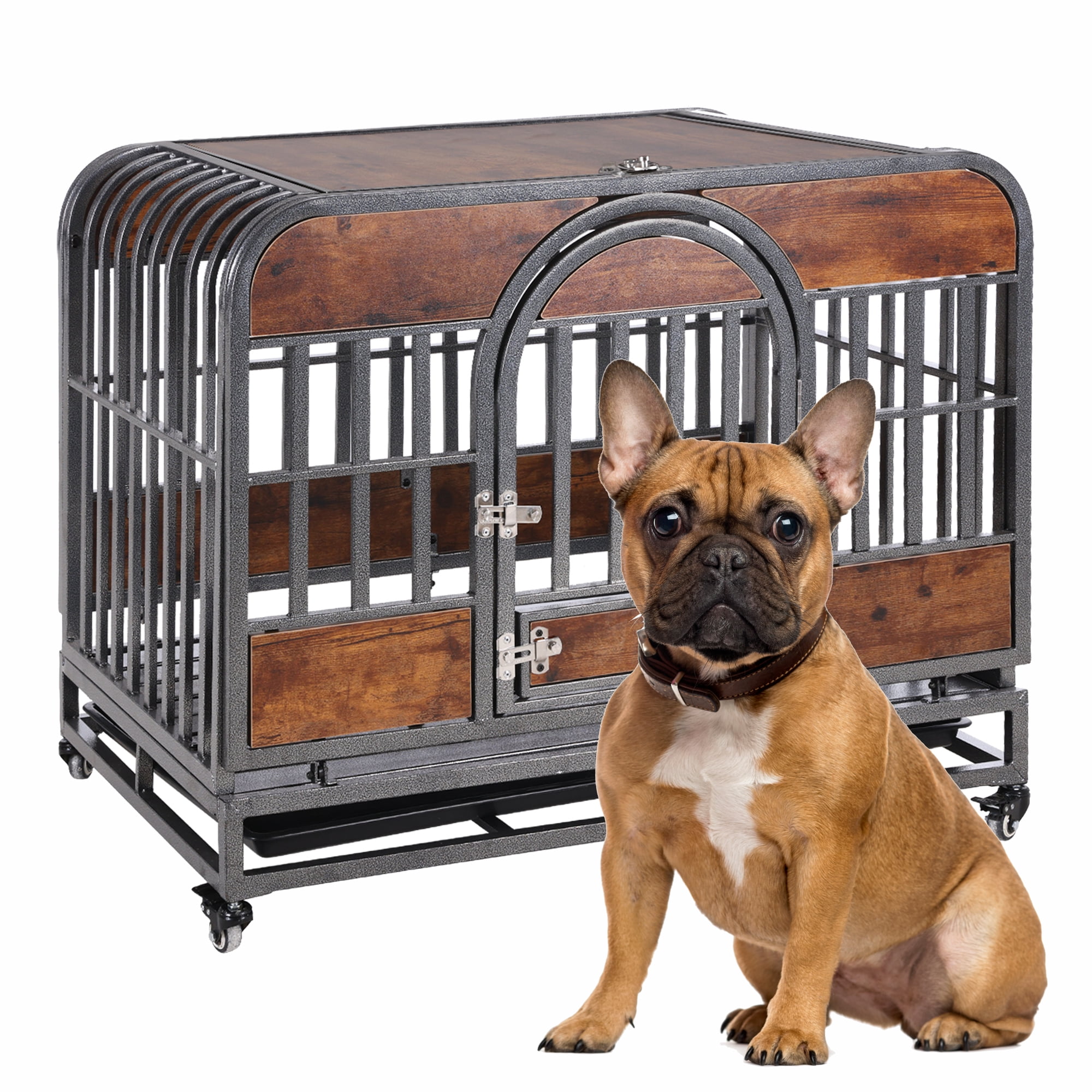 Glavbiku 37in Heavy Duty Dog Crate Furniture,Wood Pet Kennels with