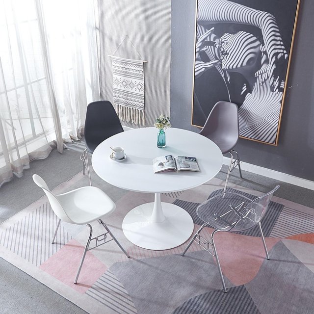 Glavbiku 42" Wood Tulip Table Midcentury Round Dining Table for Dining