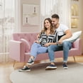 thumbnail image 1 of Glavbiku 71inch Convertible Love Seat Sofa,Retro Velvet Sofa Bed for Small Living Room,Pink, 1 of 14
