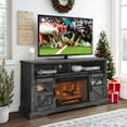 thumbnail image 1 of Glavbiku 60" Electric Fireplace Entertainment Center With Door Sensor,Dark Gray, 1 of 13
