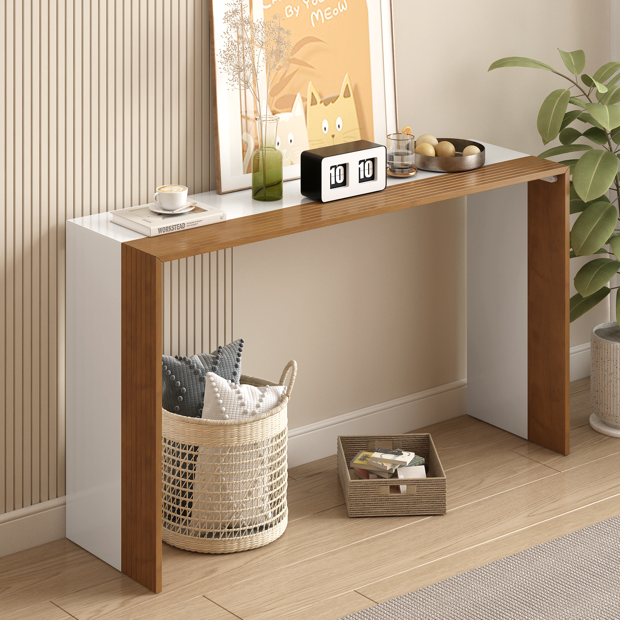 Glavbiku ColorBlocked Modern Minimalist Console Table for Living Room