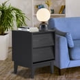 thumbnail image 1 of Glavbiku Mid Century Nightstand Set of 2,2 Beveled Drawers Bedside Table for Bedroom,Black,Adult, 1 of 12