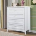 thumbnail image 1 of Glavbiku Mid-Century Solid Wood 4 Drawer Nightstand Dresser,Storage Cabinet in Bedroom,Adult,White, 1 of 14