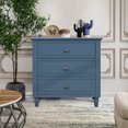 thumbnail image 1 of Glavbiku Modern 3 Drawer Nightstand,Wood Cabinet for Bedroom,Blue,Adult, 1 of 12