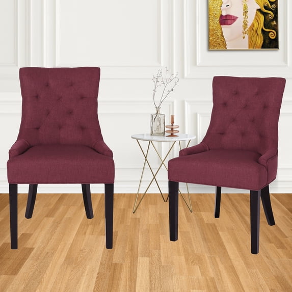Glavbiku Modern Fabric Tufted Dining Chairs,Accent Chairs for Living Dining Room,Set of 2,Beige