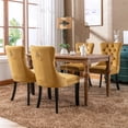 thumbnail image 1 of Glavbiku Modern High End Tufted Dining Chair Set of 2,Dining Room Velvet Chairs with Rivets,Gold, 1 of 13