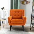 thumbnail image 1 of Glavbiku Modern Soft Armchair Velvet Upholstered Accent Chair with Black Leg for Indoor,Orange,Adult, 1 of 12