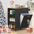 thumbnail image 1 of Glavbiku Rolling Kitchen Island Cart with Tilt-Out Trash Bin Cabinet & Drawer for Kitchen,Black, 1 of 16