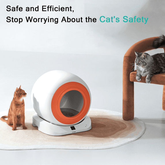 Glavbiku Smart Self-Cleaning Cat Litter Box with App Control,65L Capacity with Mat,Deodorizing,White