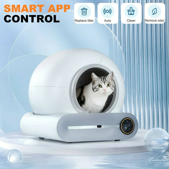 Glavbiku Smart Self-Cleaning Cat Litter Box with Liner,Odor Removal, App Control Support 2.4G wifi