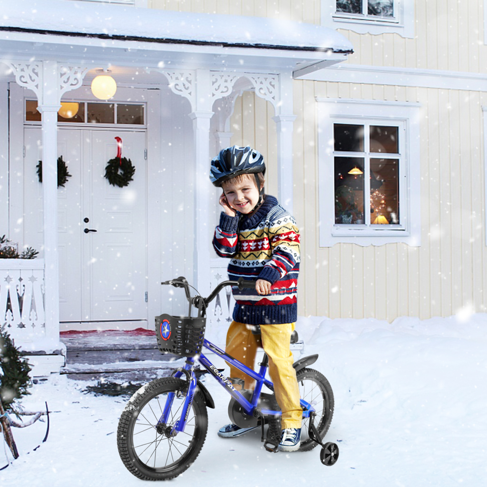 Glavbiku Unisex 14 inch Kids Bike for Childs with Training Wheels,Freestyle Kids Bicycle with