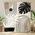 thumbnail image 2 of Boho Green Shower Curtain 72x96 - Tropical Palm Leaves Pattern With 12 Hooks 2 of 12