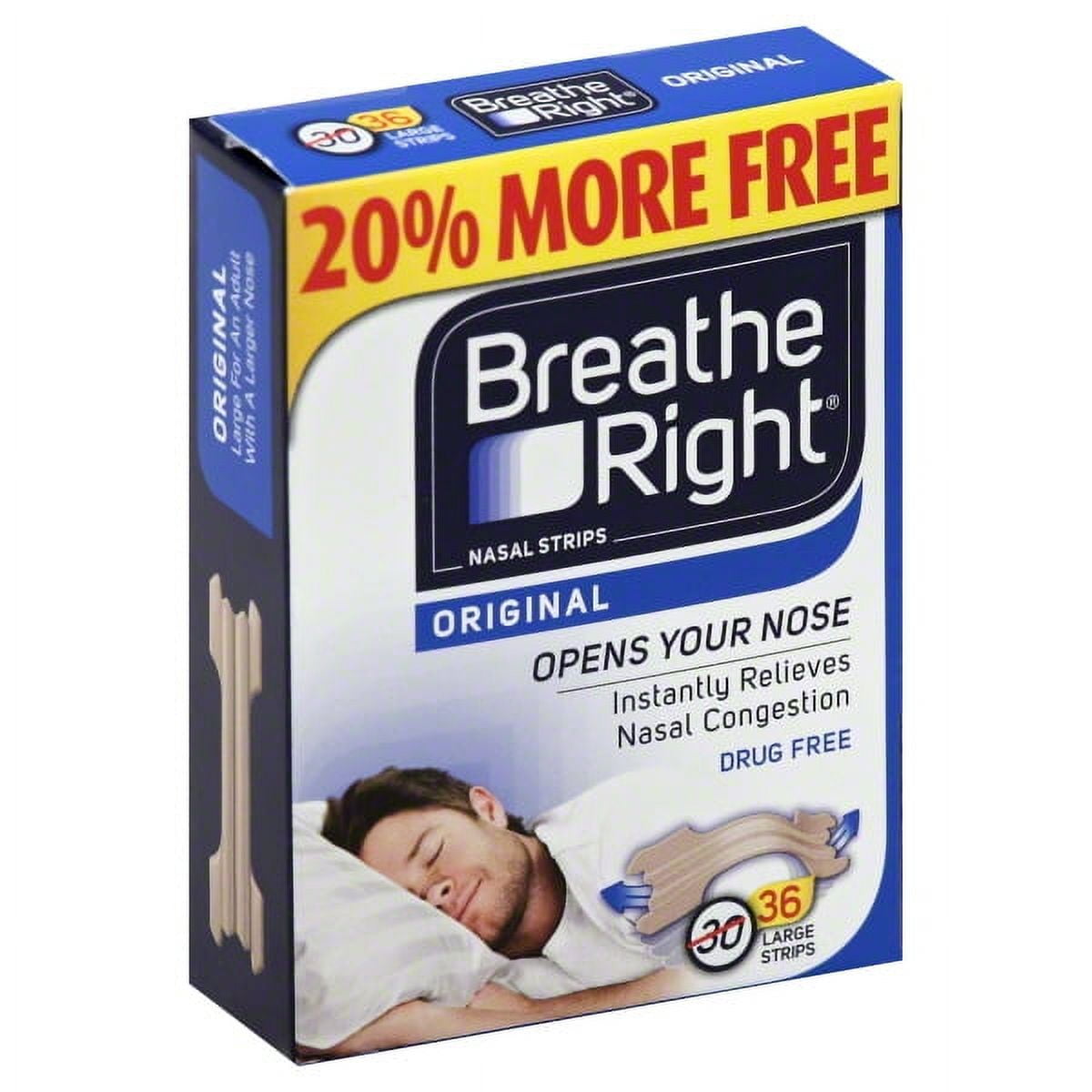 Breathe Right Nasal Strips, Large, Tan, 30 ct