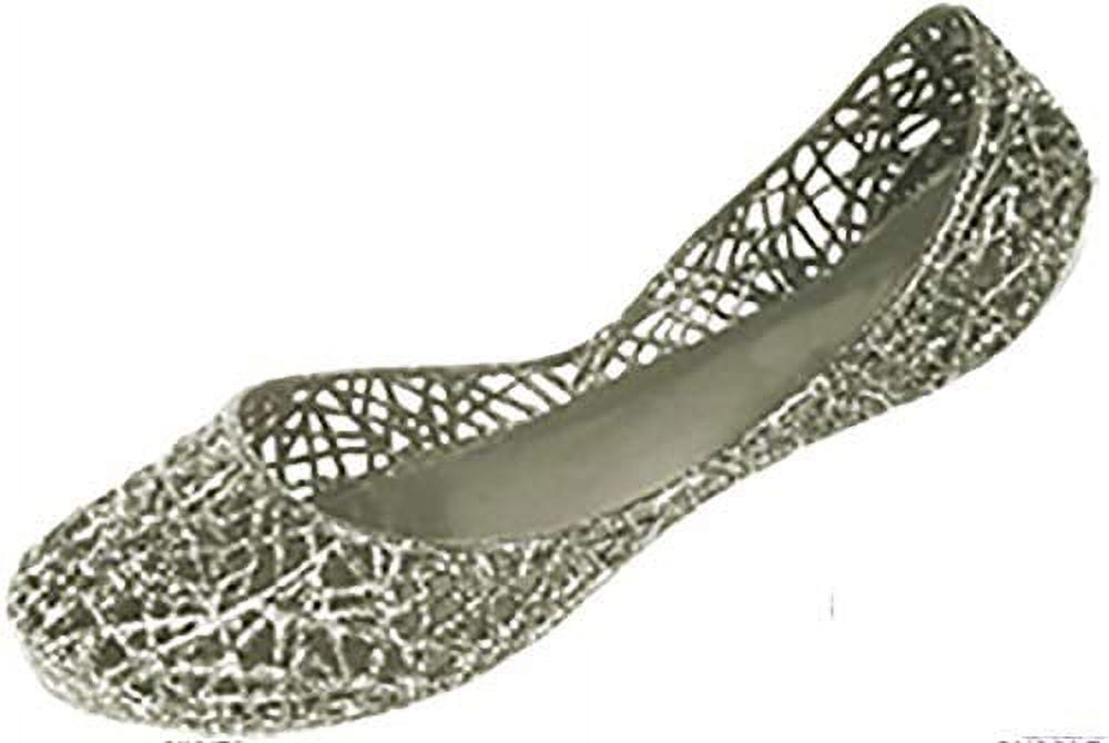 Glaze Alaska 1 Layered Lines Jelly Ballet Flats Clear 7