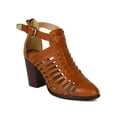 thumbnail image 1 of Glaze Dixie-8 New Women Leatherette Pointy Toe Strappy Caged Ankle Bootie Heel, 1 of 5