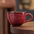 thumbnail image 1 of Glaze Transformation Coffee Mug, 12oz Vintage Style Ceramic Mug for Americano, Latte, Milk, Breakfast, Unique Kiln-Fired Color Pattern (Red), 1 of 5