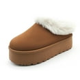 thumbnail image 1 of Glaze Women Winter Slip On Warm Faux Fur Lined Suede Snow Boots 2 Inch Sole, 1 of 7