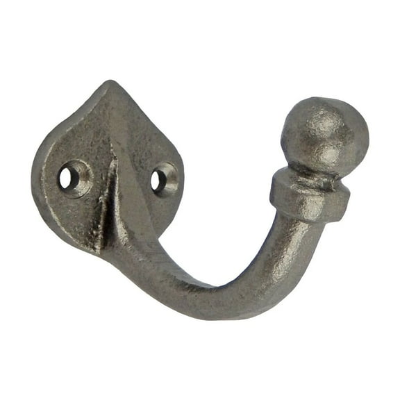 Glazed Cast Iron Teardrop Wall Hook Door Robe Coat Towel Clothes Hanger Gray
