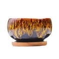 thumbnail image 1 of Glazed Ceramic Planter Bowl Set Pottery for Indoor Outdoor Garden Succulent Display Unique Flowing Glaze Design, 1 of 5