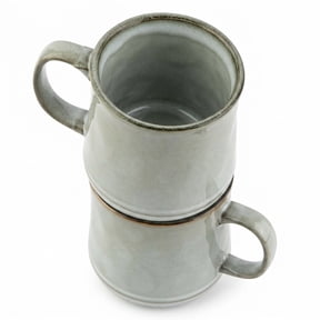 Glazed Coffee Mugs Ceramicwave & Dishwasher Safe 13 Oz Java/slate Circled Set Of 2