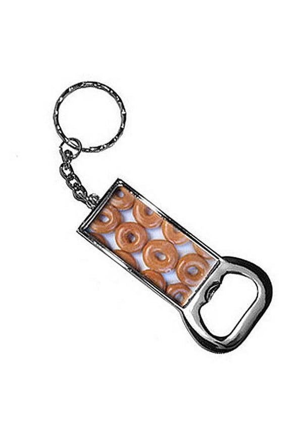Glazed Donuts Keychain Key Chain Ring Bottle Bottlecap Opener