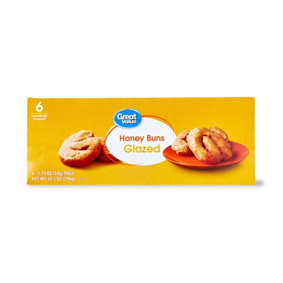 Glazed Honey Buns, 10.5 oz, 6 Count