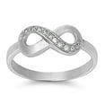 thumbnail image 1 of Glazed Infinity Cubic Zirconia Ring Sterling Silver 925, 1 of 3