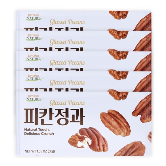 Glazed Pecans 30g x 5 Packs Healthy Protein Nut Snack Candied Pecan, Caramelized Snack Mix