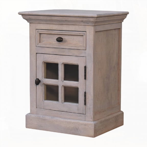Glazed Stone Modern Nightstand - Stylish Bedroom Storage